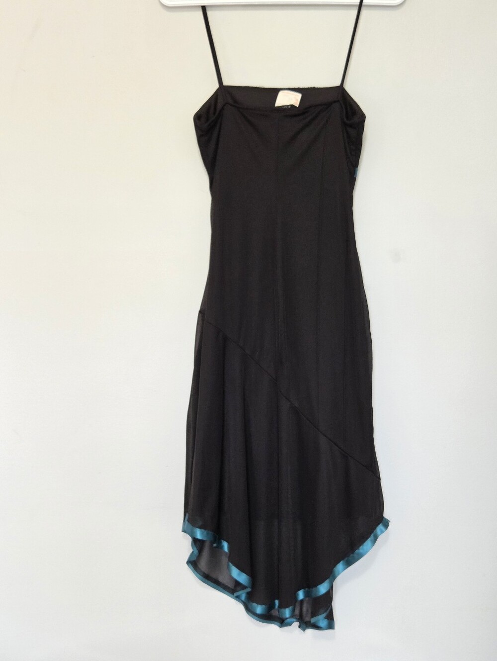 Vintage Mariposa Black Mesh Teal Midi Dress Floral Embroidery Y2K Sz M Fits S - Picture 5 of 14